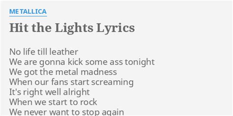 hit the lights lyrics|motorbreath lyrics.